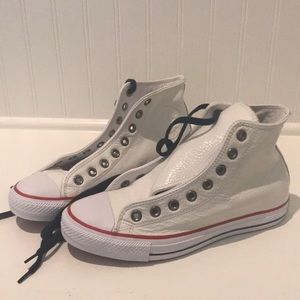 Converse Leather White High Top Sneakers